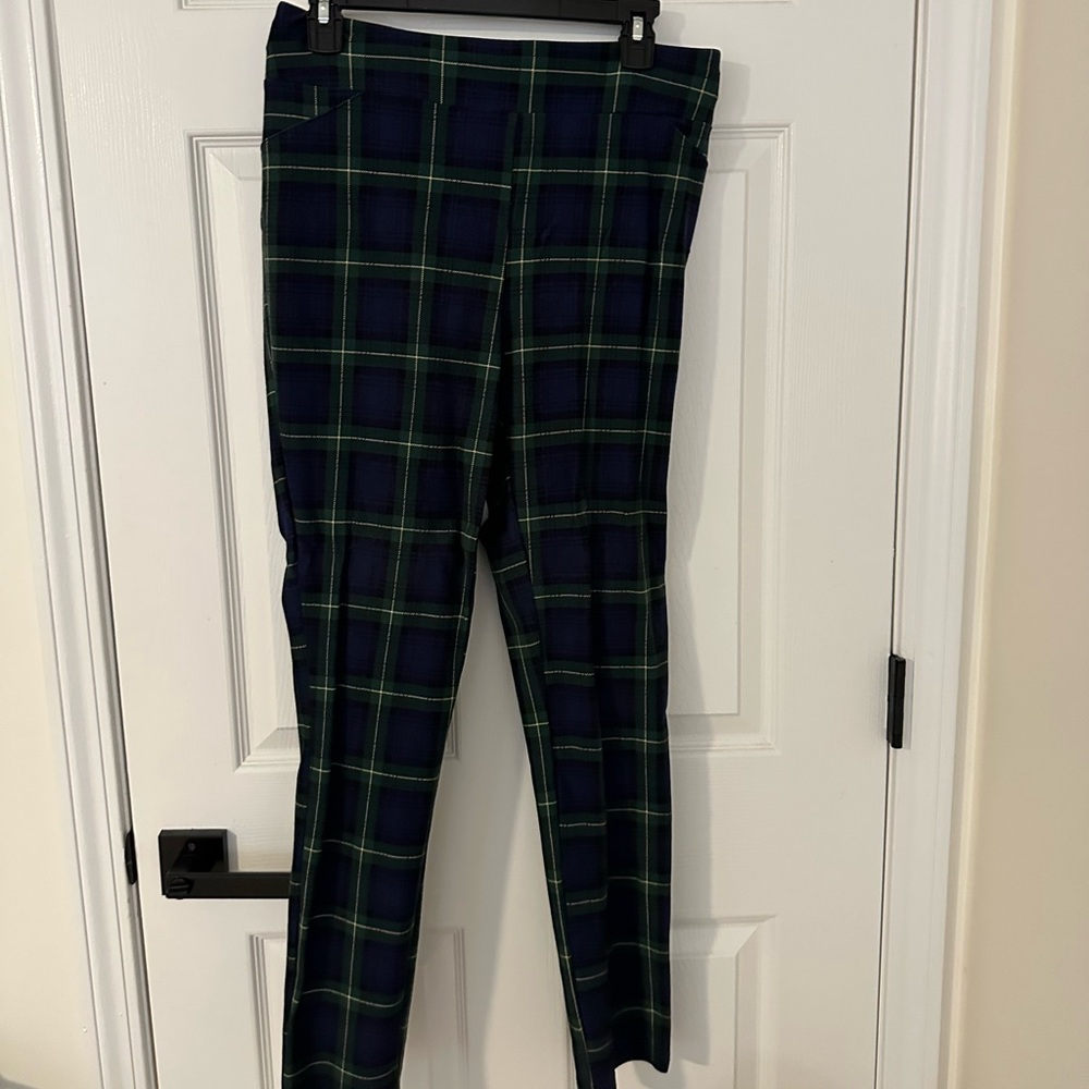 Versona Green and Blue Plaid Pants